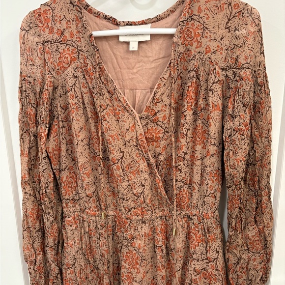 Cleobella Ophelia Floral Long Sleeve Crinkle Chiffon Midi Dress Size Medium - Picture 3 of 16